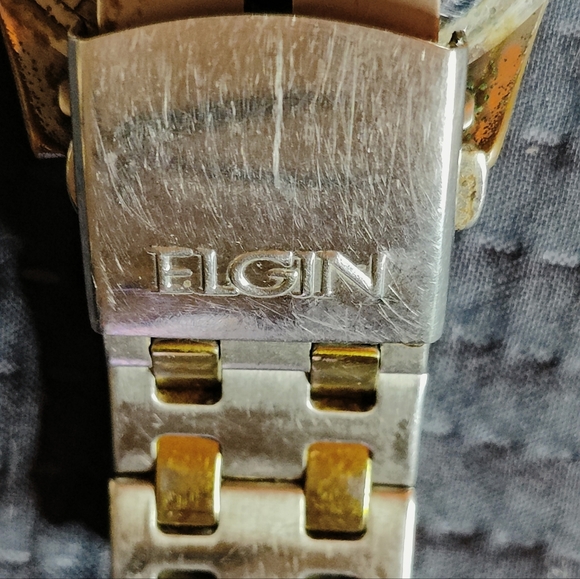 Men's ELGIN Classic Two-Tone Dress Casual Steel Band Watch - Picture 3 of 7